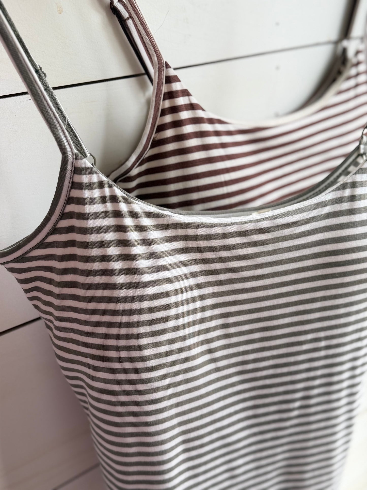 Striped Built-In Bra Cami