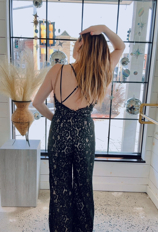 Avila Scallop Edge Lace Jumpsuit - North Threads