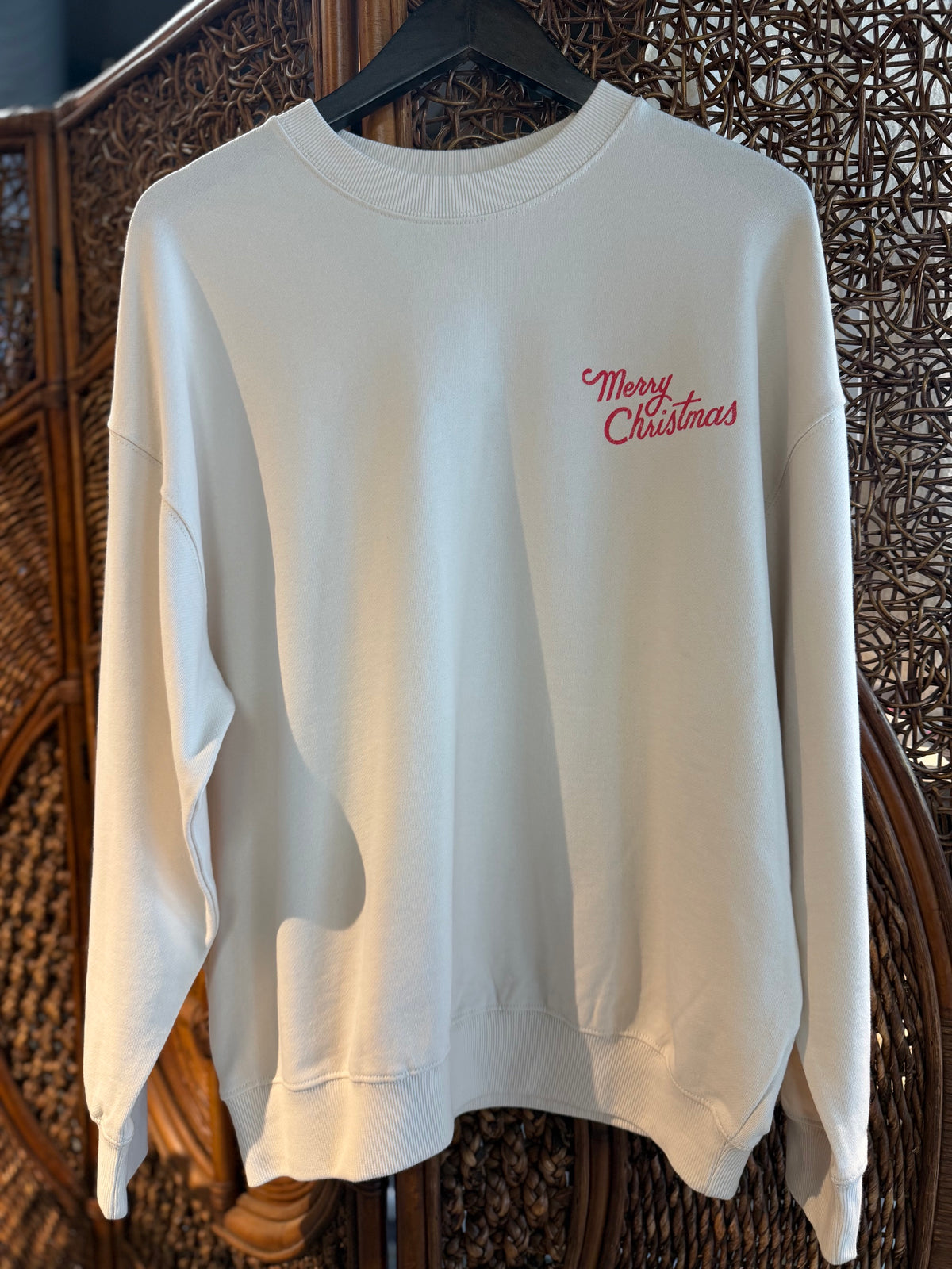 Merry Christmas Embroidered Sweatshirt