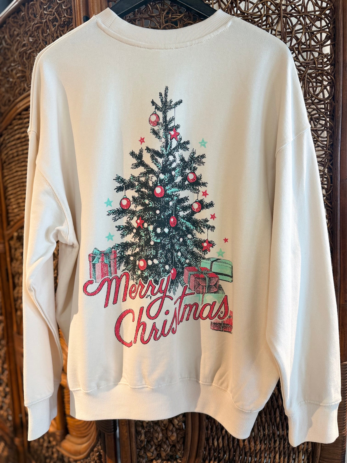 Merry Christmas Embroidered Sweatshirt