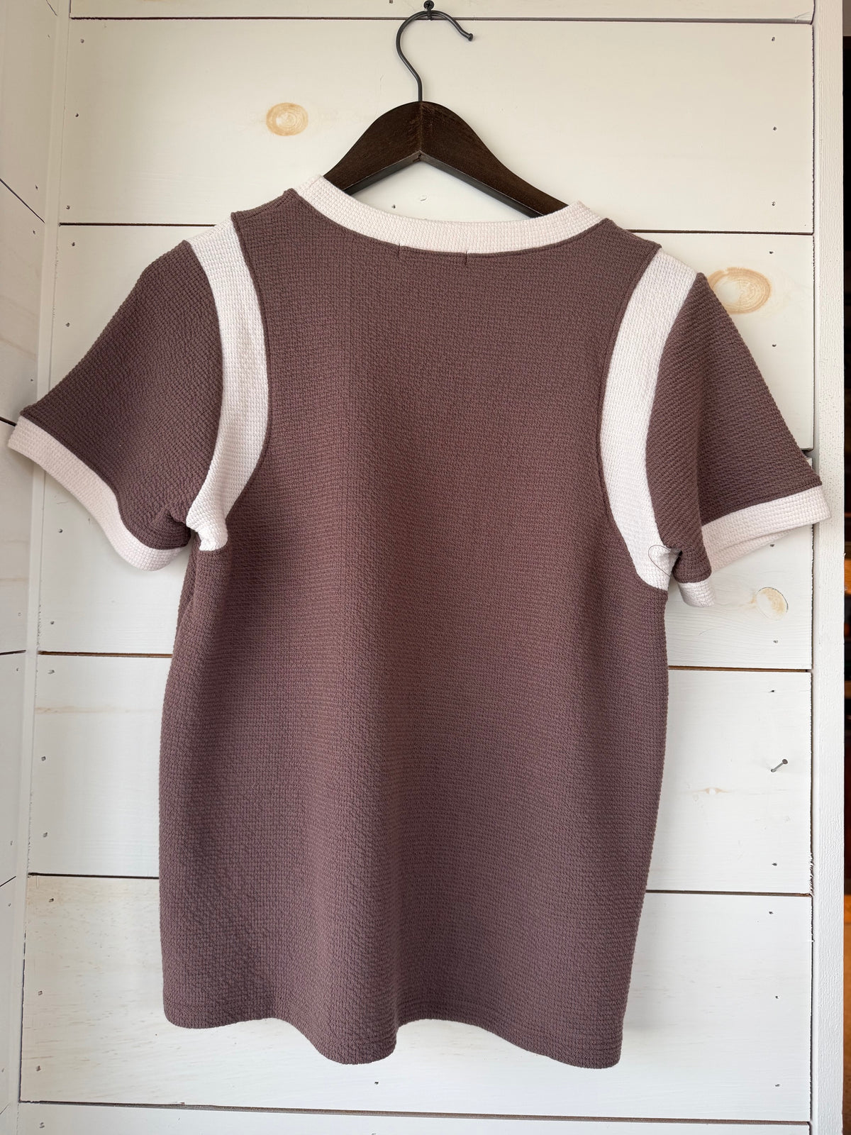 Cloudy Knit Contrast Trim Tee