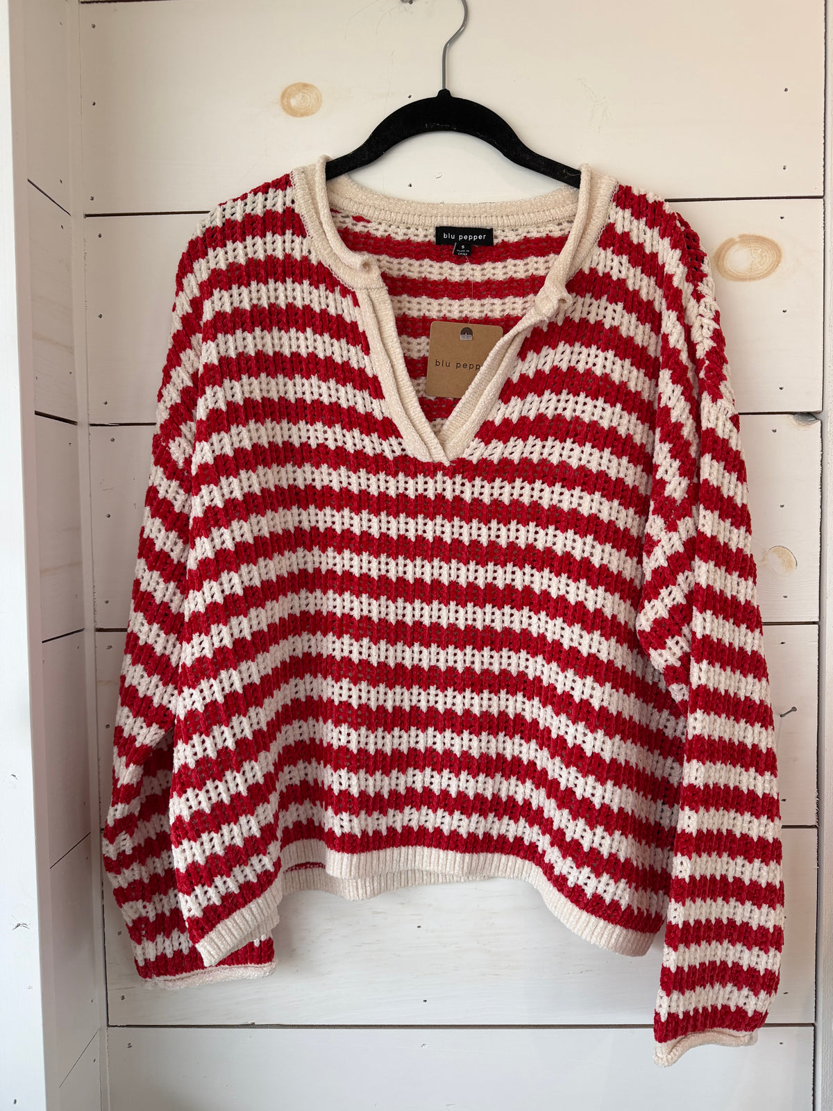Festive Striped Knit Sweater