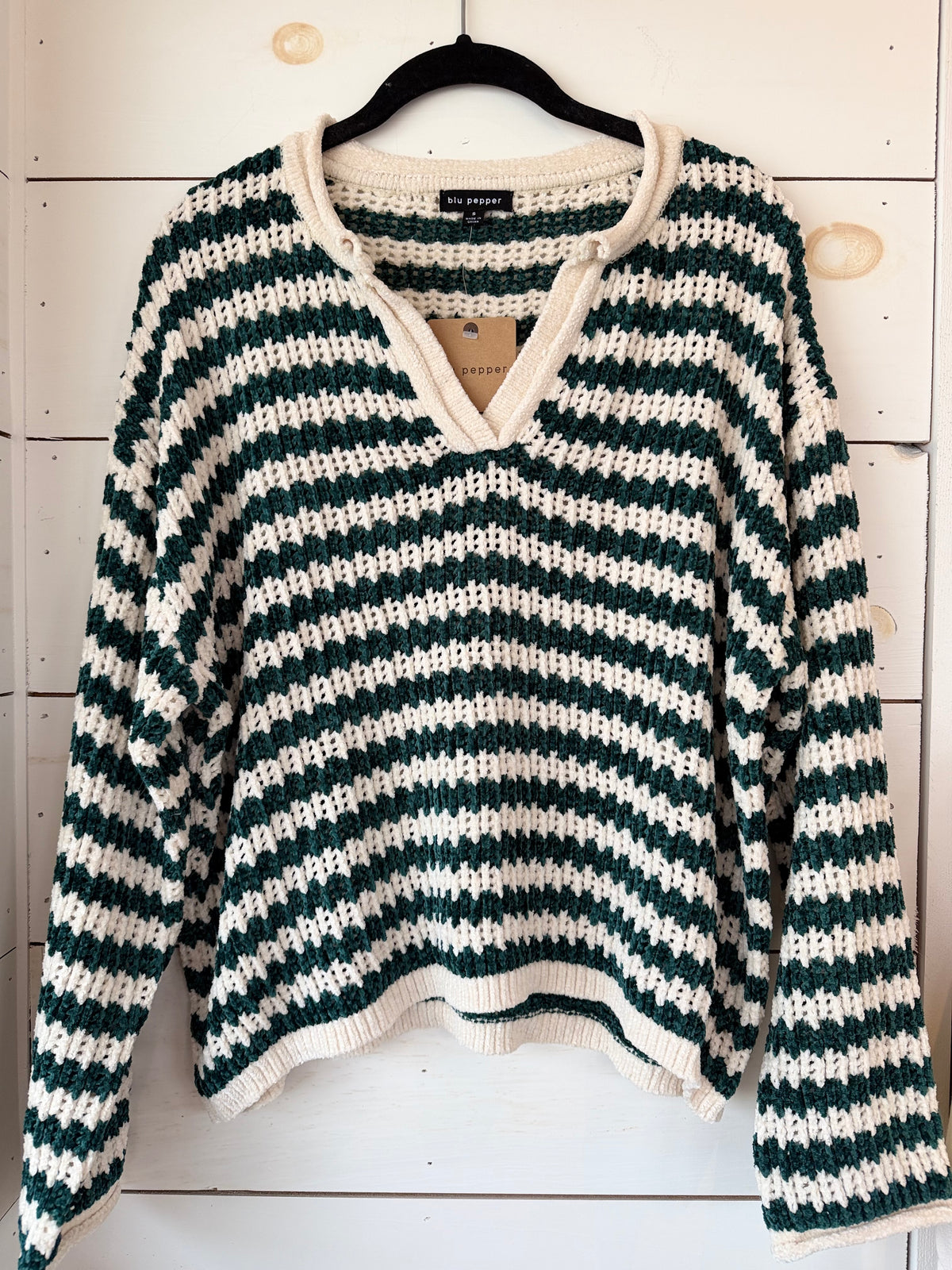 Festive Striped Knit Sweater