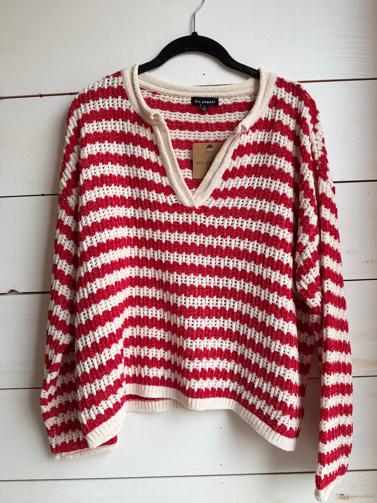 Festive Striped Knit Sweater