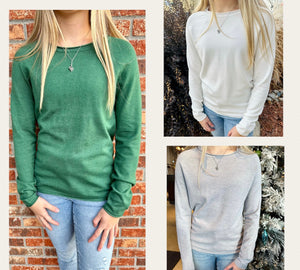 Alba Basic Sweater- 3 Colors!.