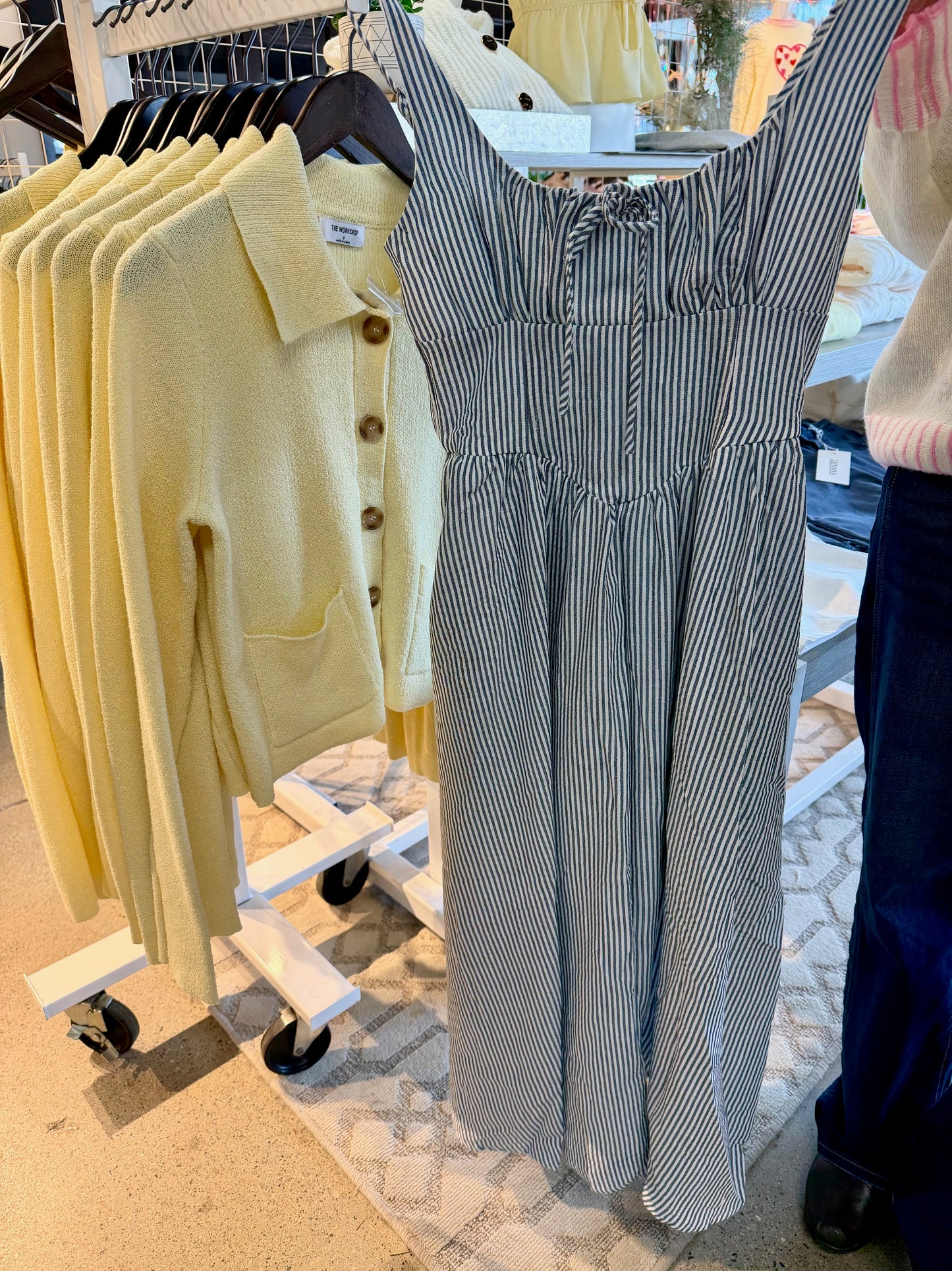 Striped Corset Midi Dress