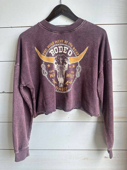 Wild West Rodeo Graphic Crop Sweatshirt