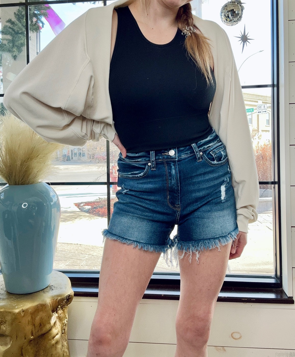 Soraya Frayed Hem Denim Shorts- 2 Colors! - North Threads