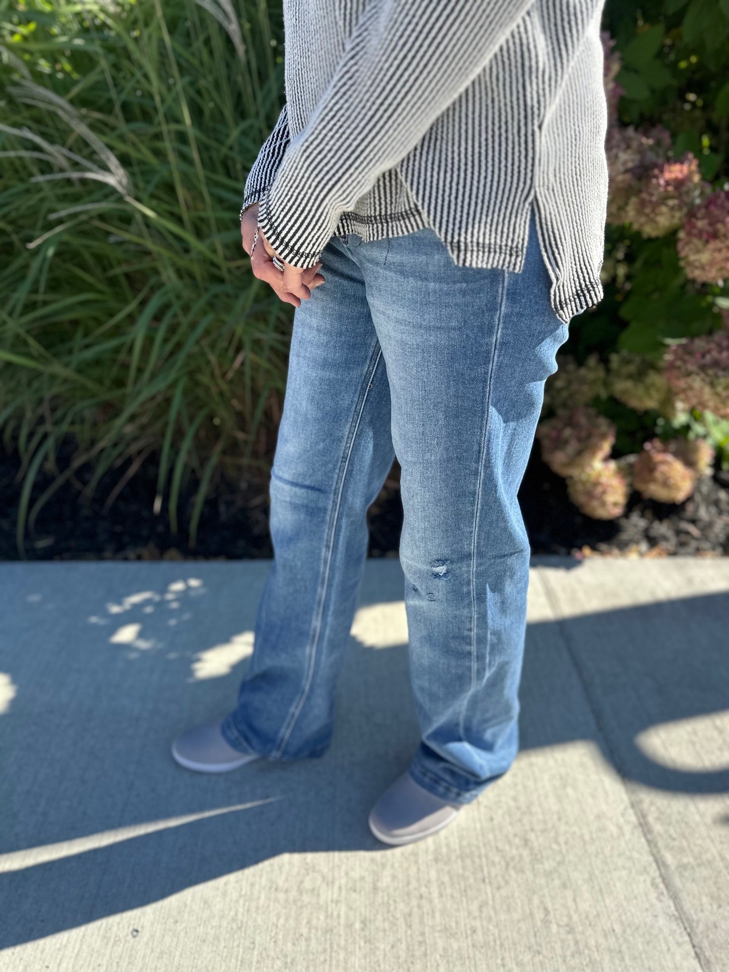 Risen Tummy Control High Rise Straight Jeans