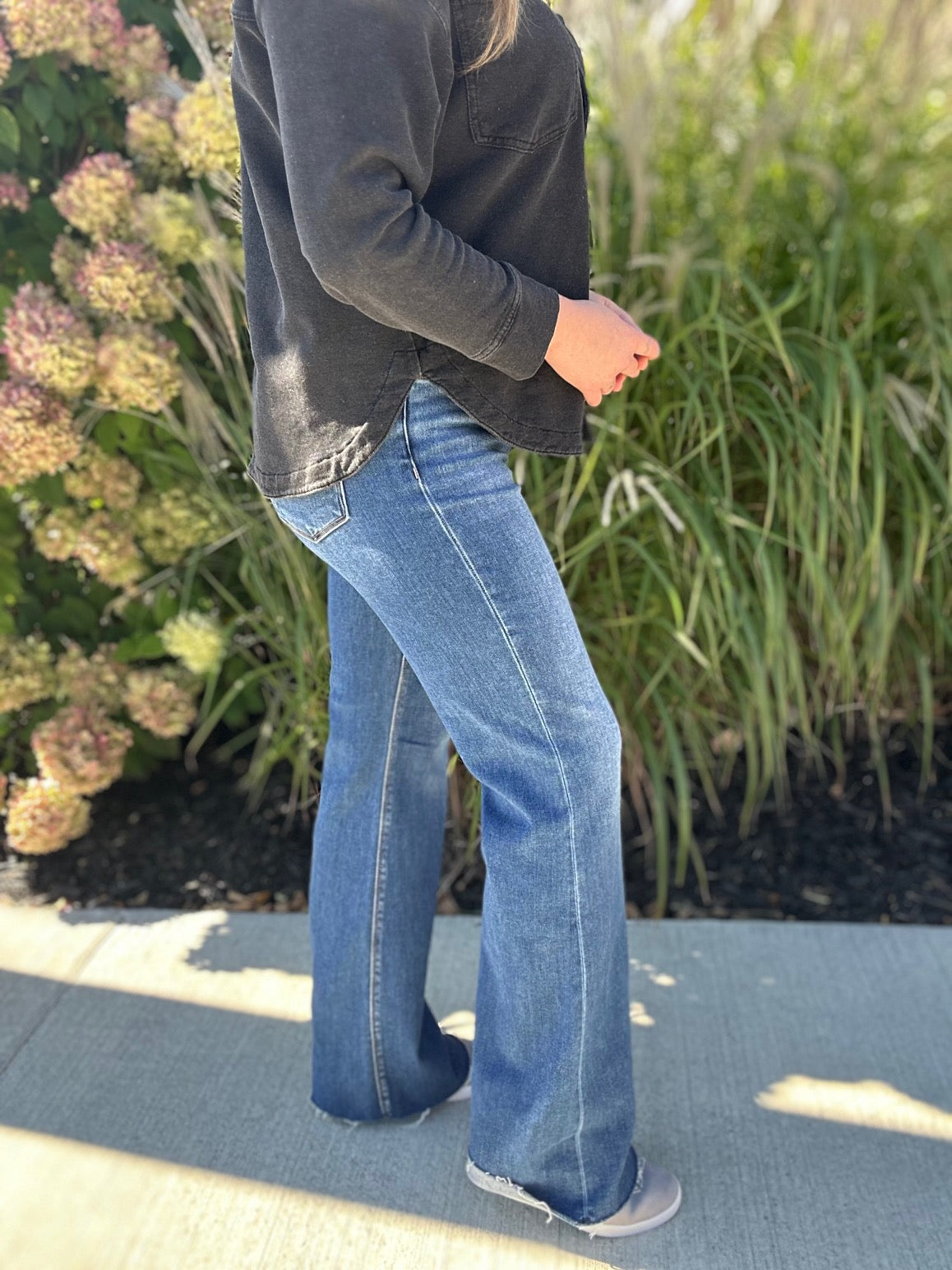 Risen High Rise Flare Jeans