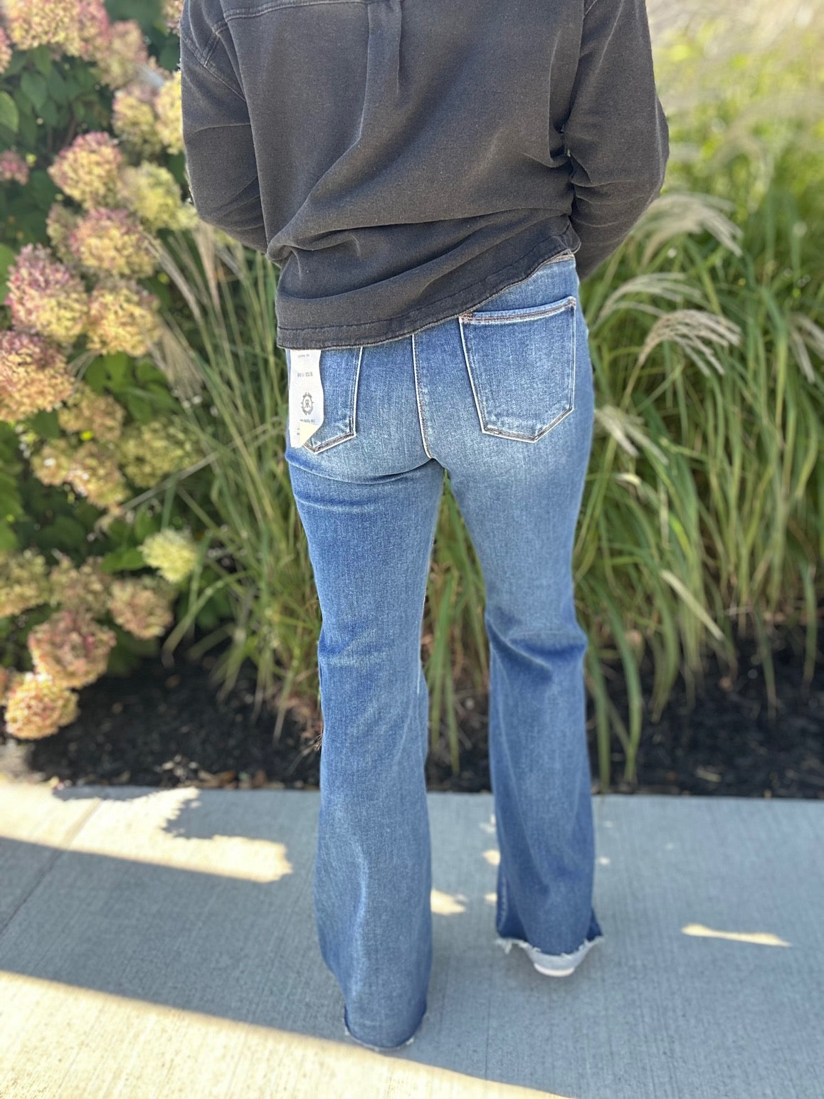 Risen High Rise Flare Jeans