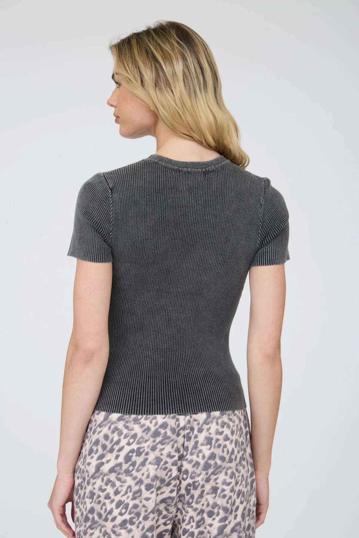 Acid Wash Ribbed Baby Tee