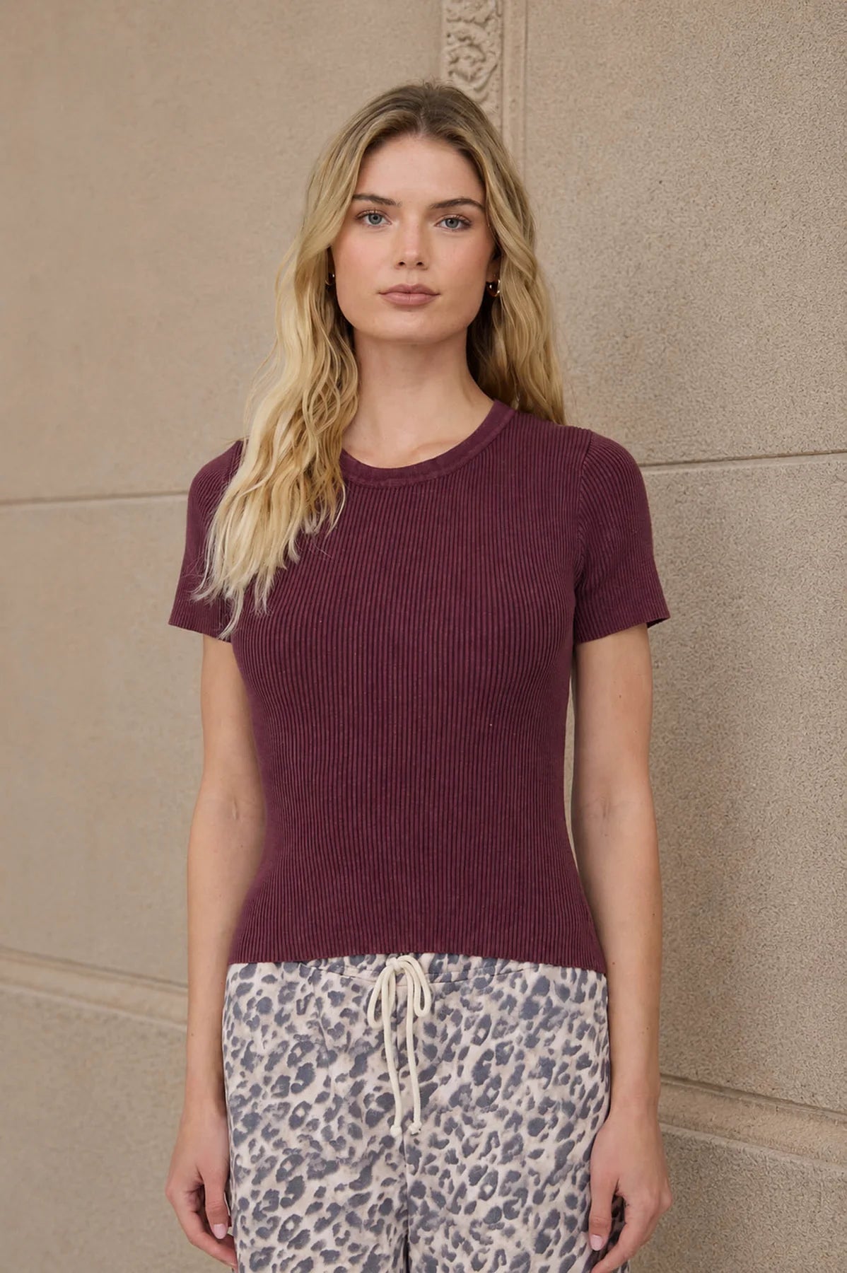 Acid Wash Ribbed Baby Tee