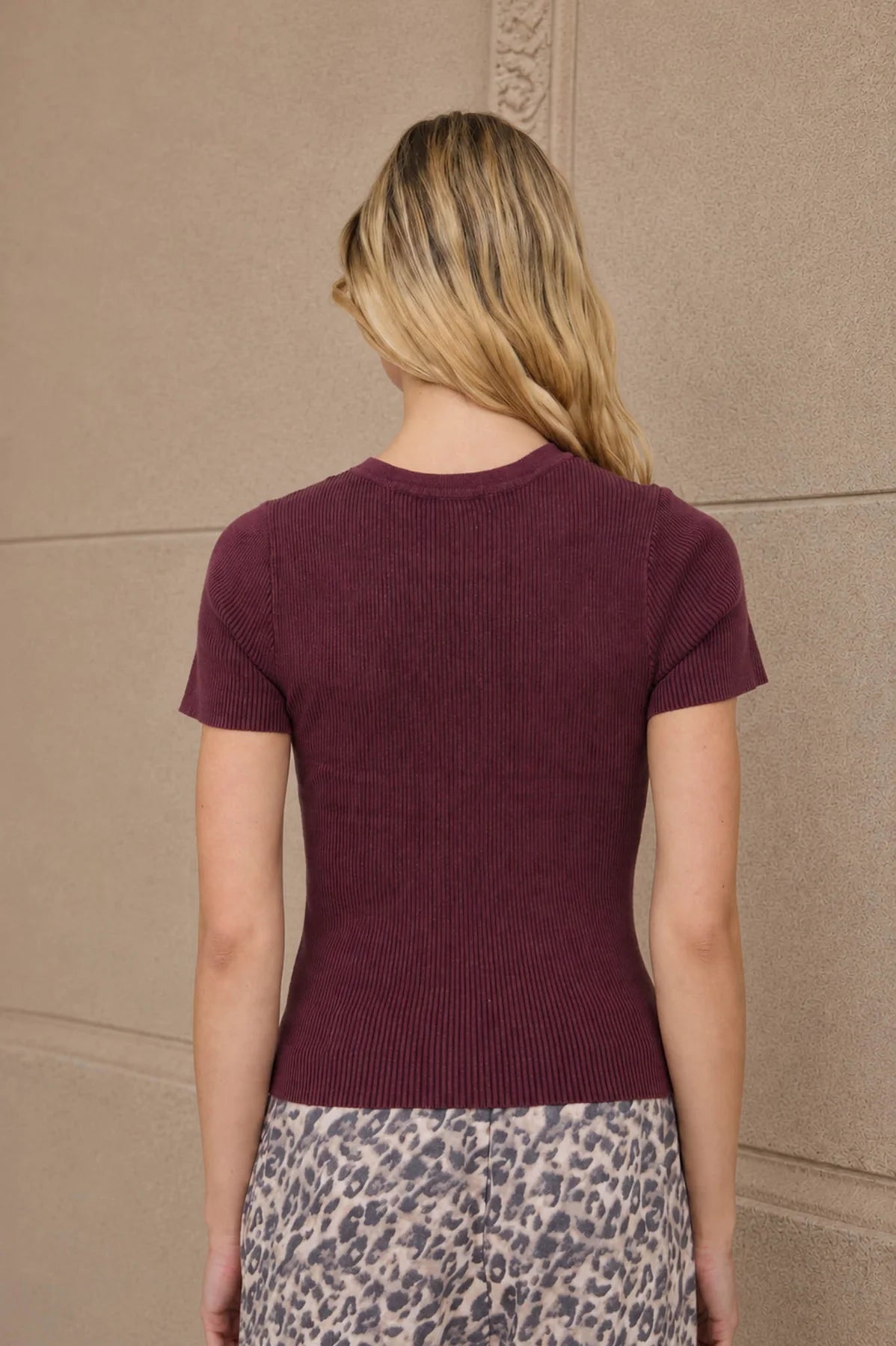 Acid Wash Ribbed Baby Tee