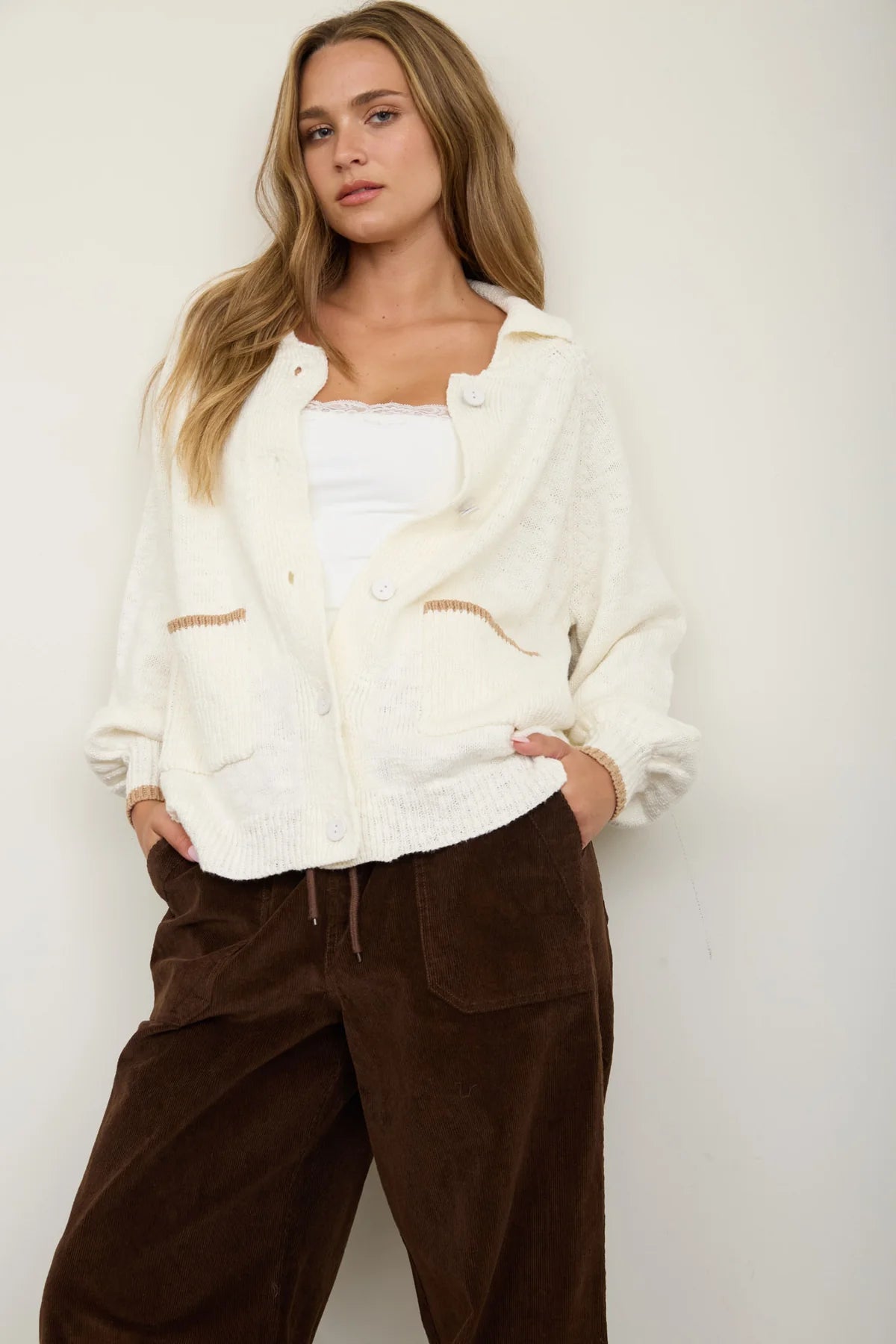 Puppy Jacquard Knit Cardigan