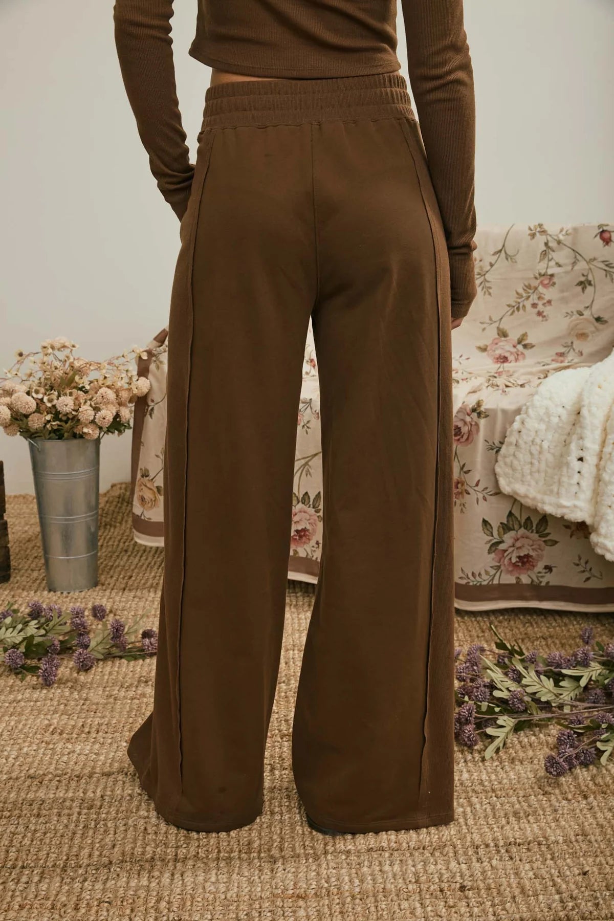 Wide Leg Knit Lounge Pants