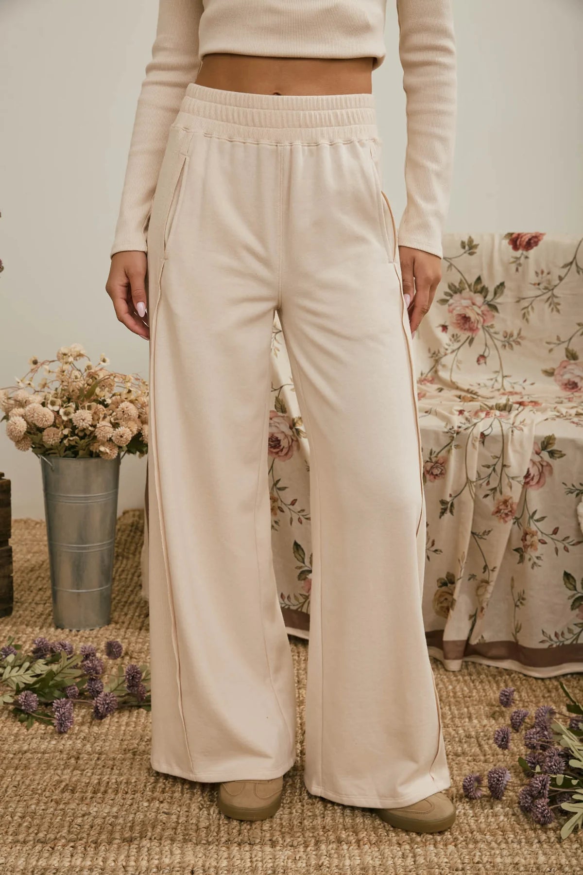 Wide Leg Knit Lounge Pants