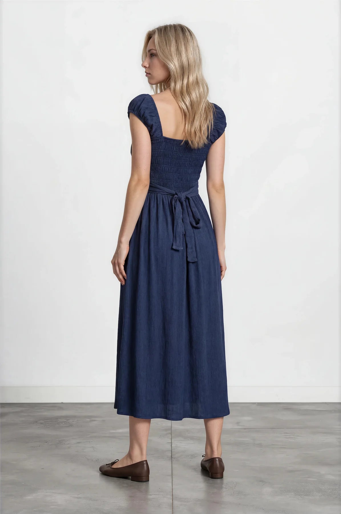 Smocked Crinkle Plisse Dress
