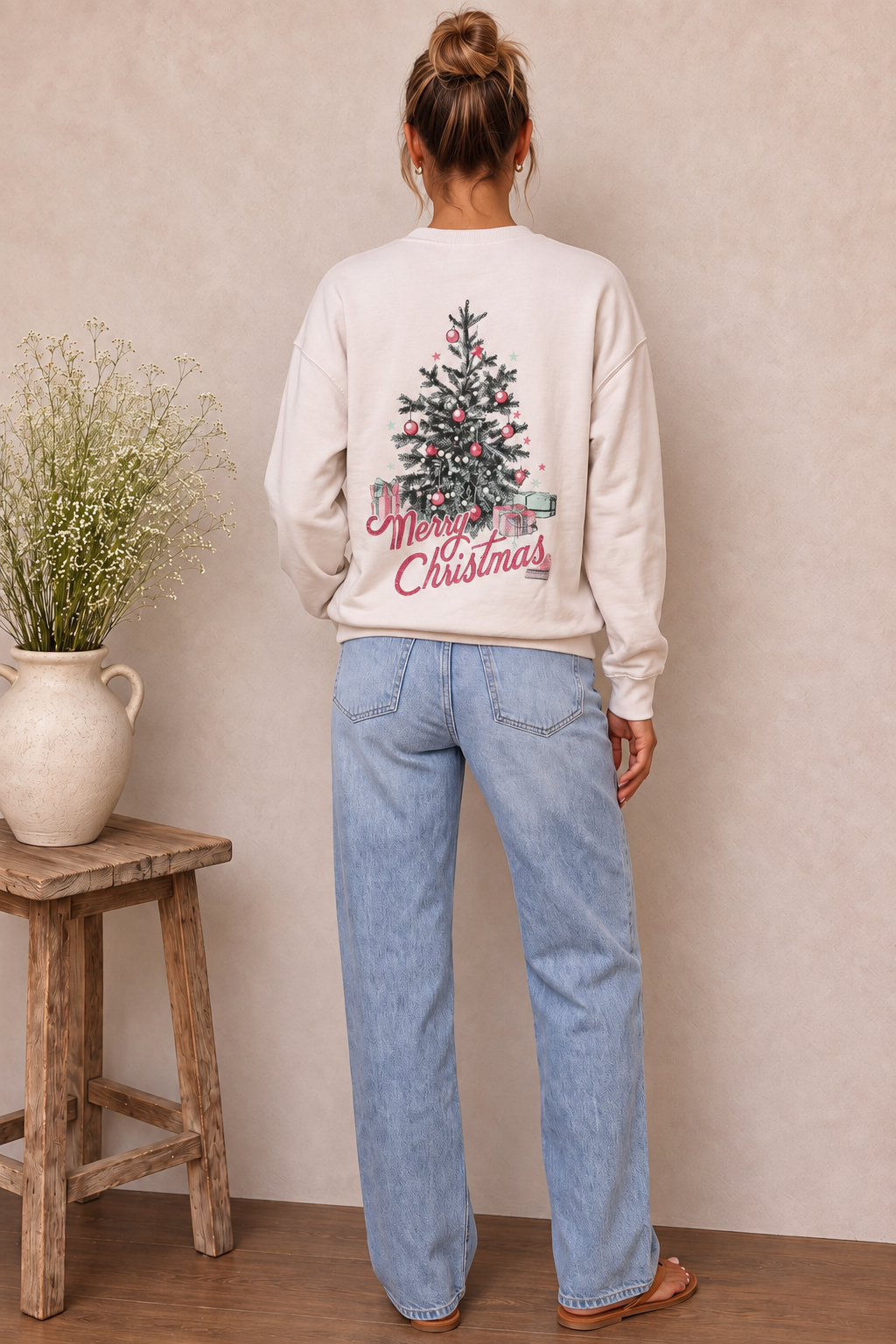 Merry Christmas Embroidered Sweatshirt
