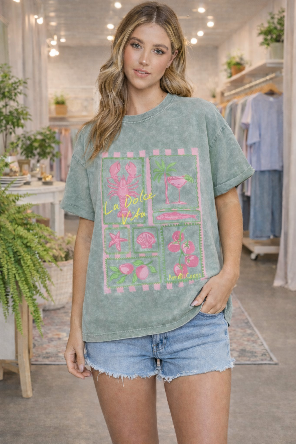 Amalfi Coast Graphic Oversized Tee