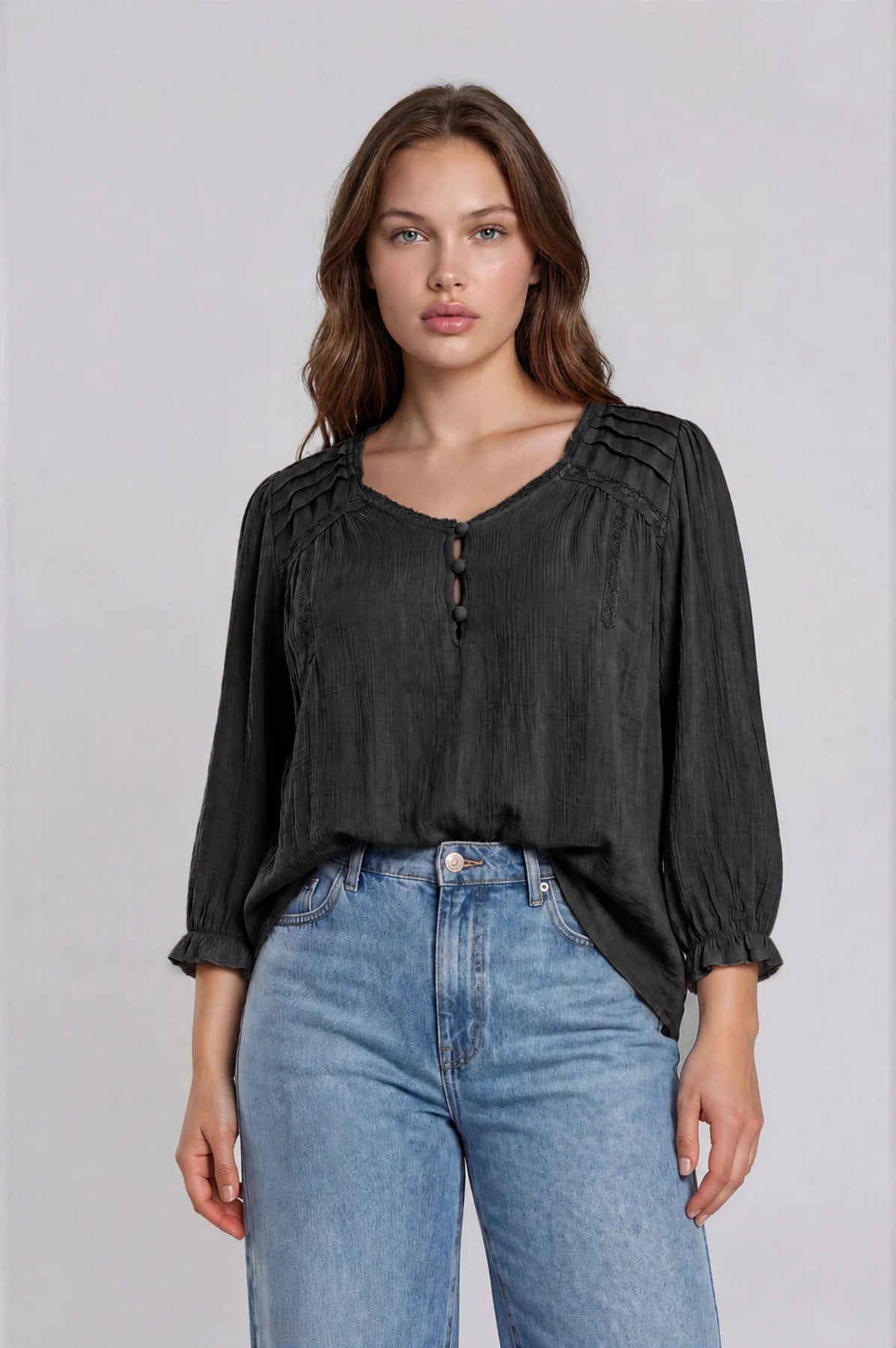 Crochet Lace Gauze Blouse