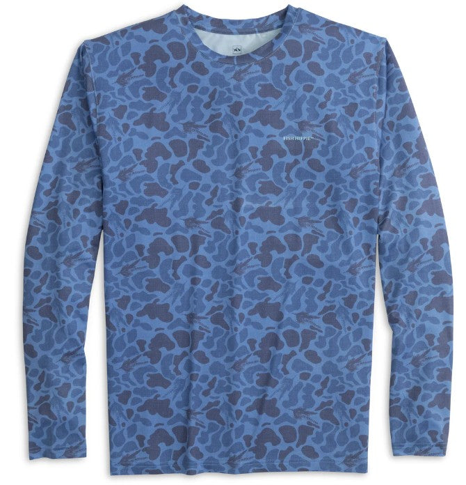 Fish Hippie Fly Camo Performance Crew