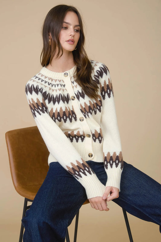 Fair Isle Button-Down Cardigan