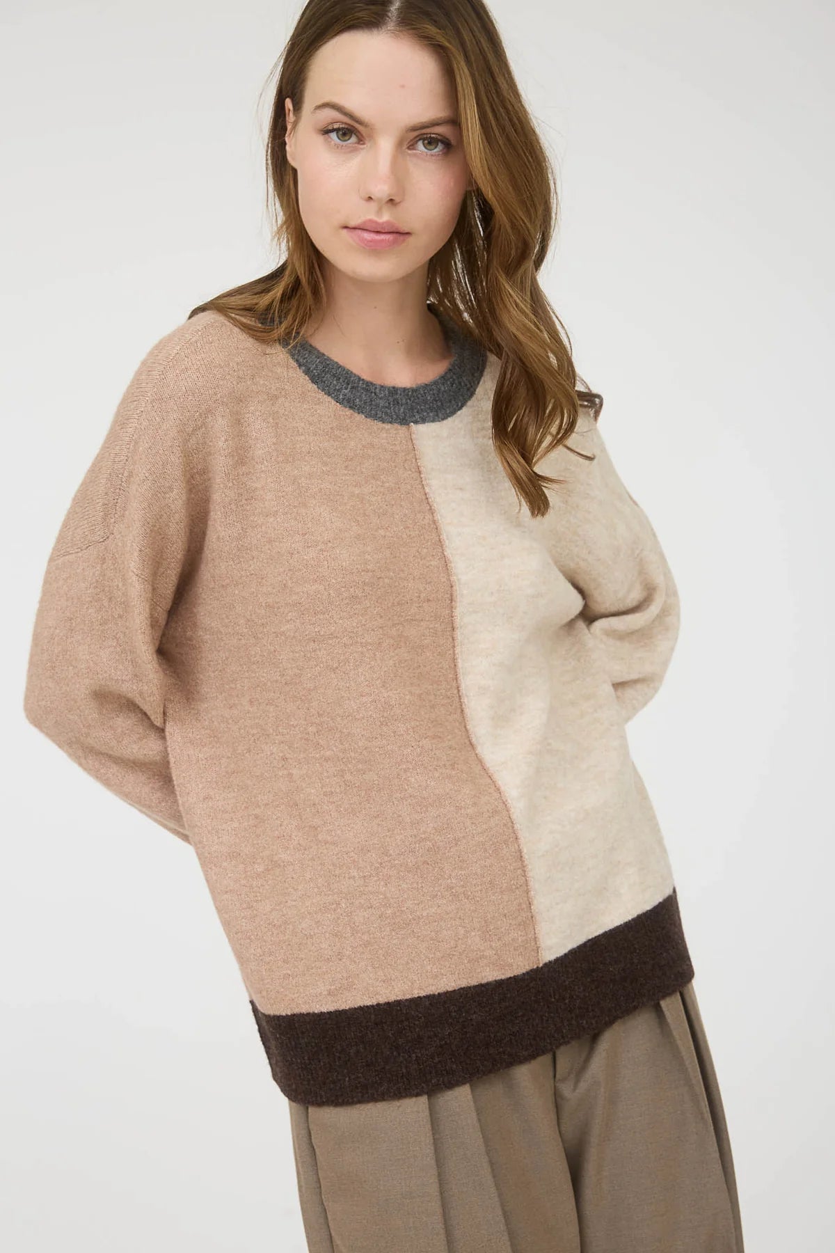 Colorblock Knit Sweater-2 Colors!