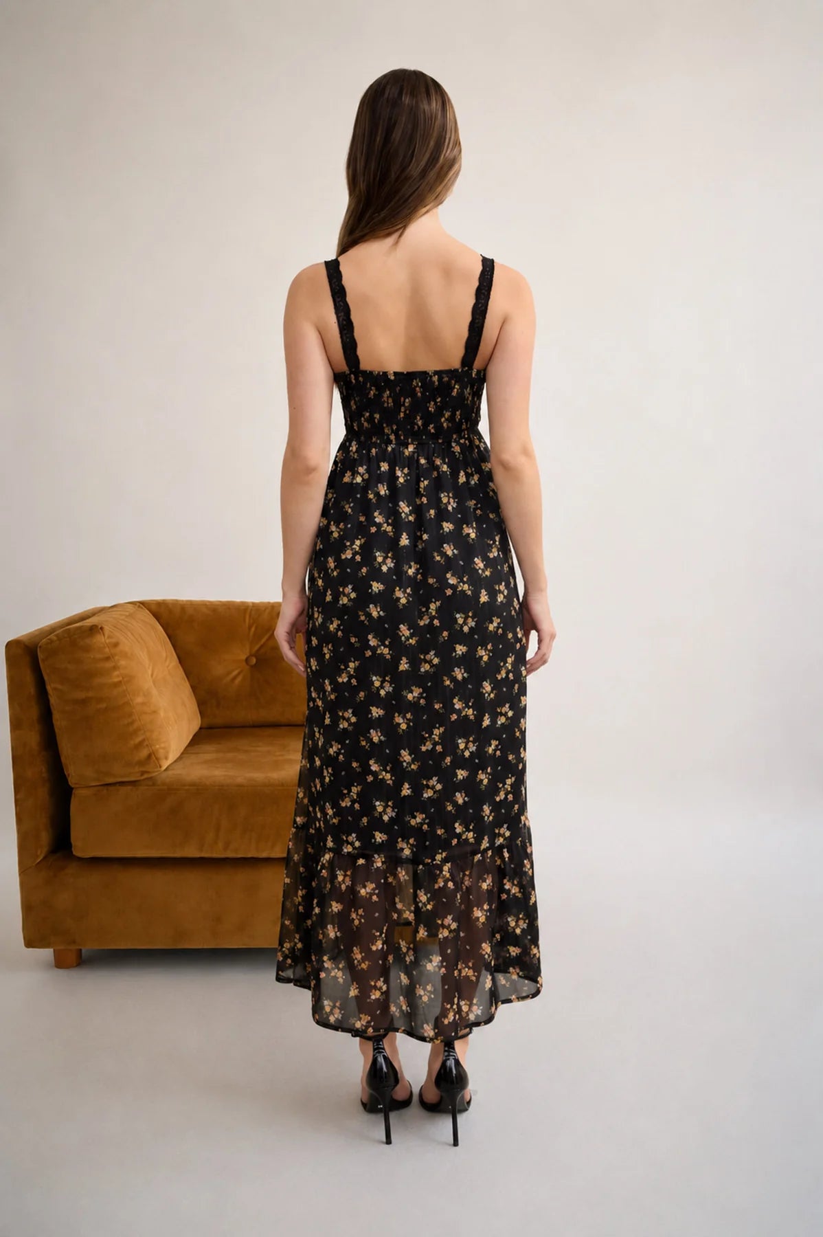 Ditsy Floral Chiffon Midi Dress