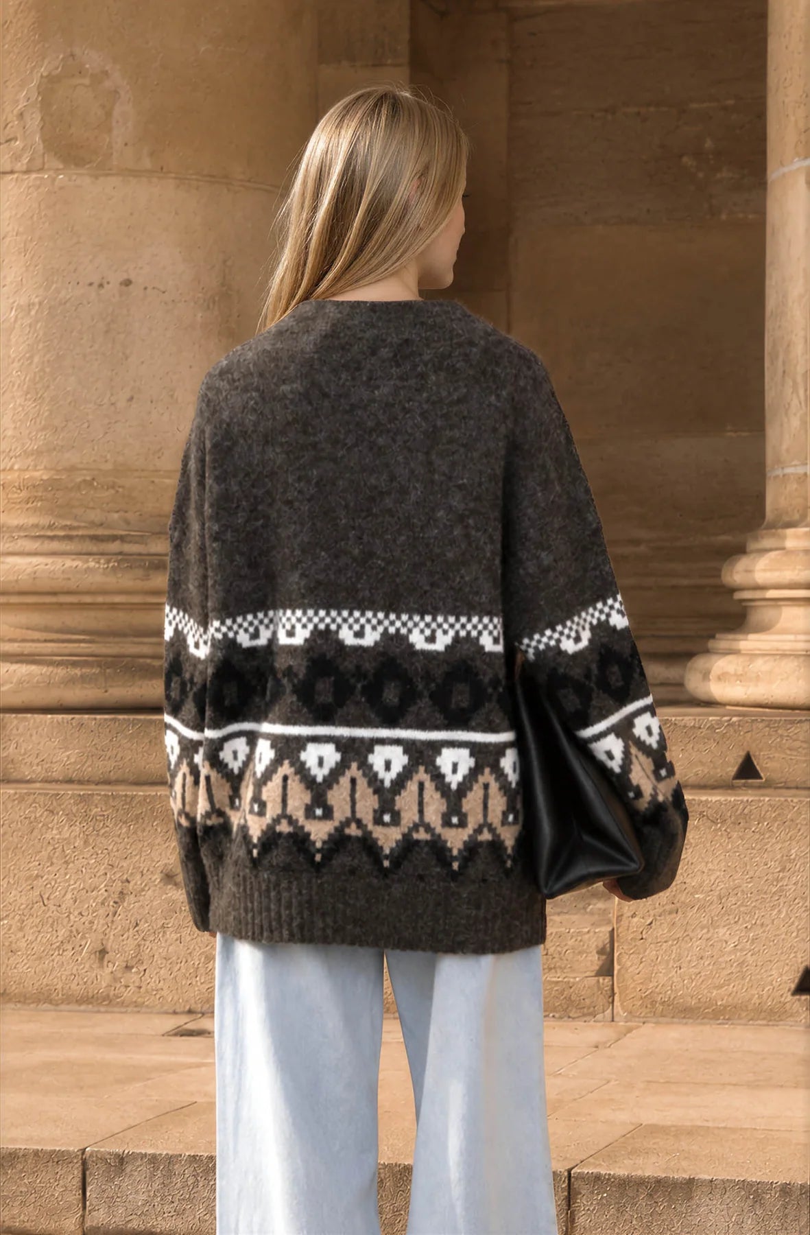 Fair Isle Marled Knit Sweater