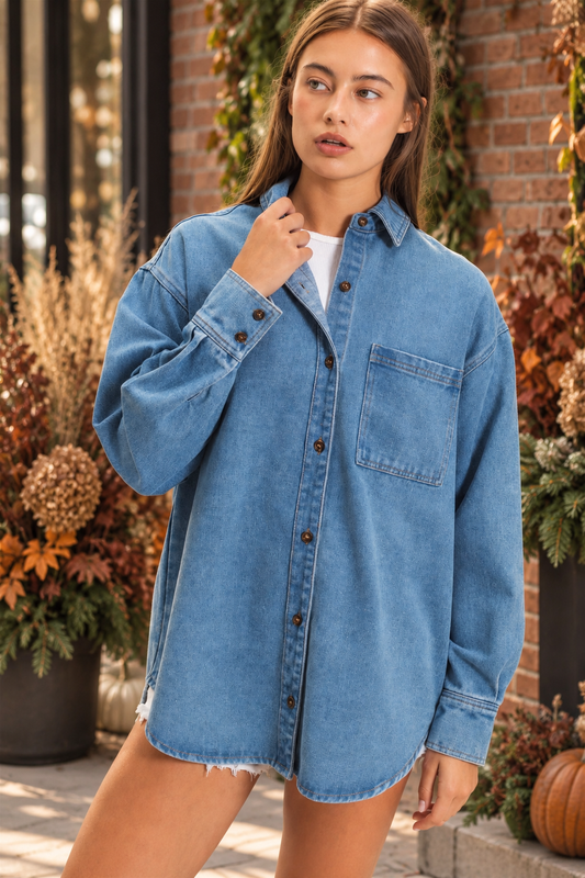 Classic Denim Button Down Shirt