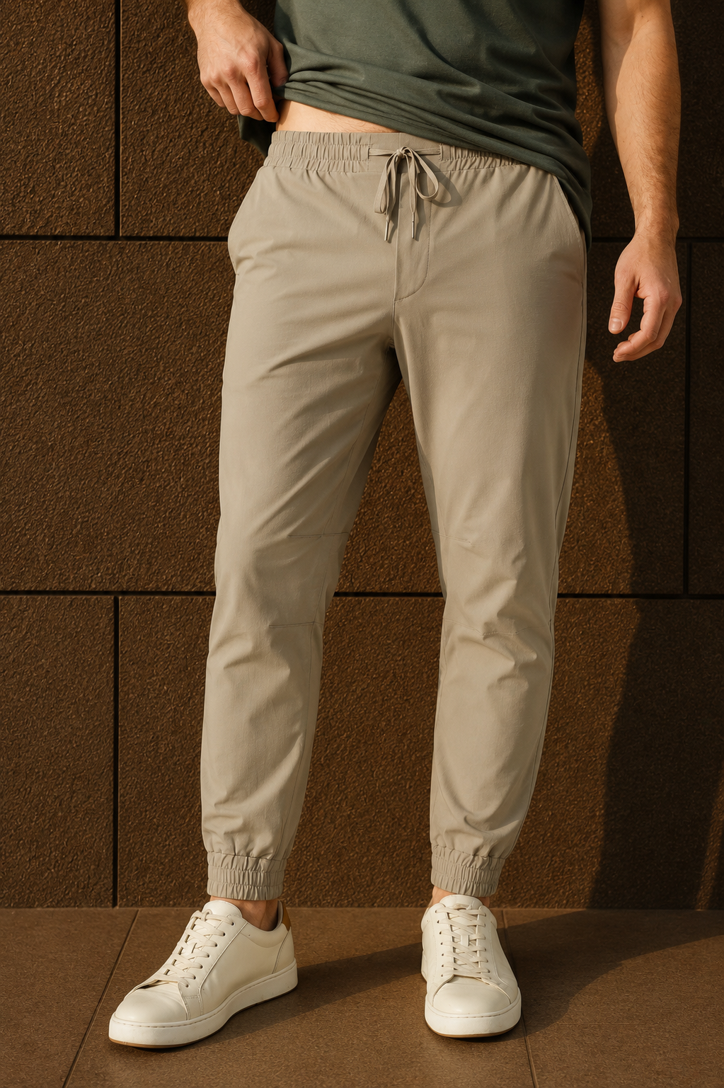Men's High Waisted Zip Ankle Joggers