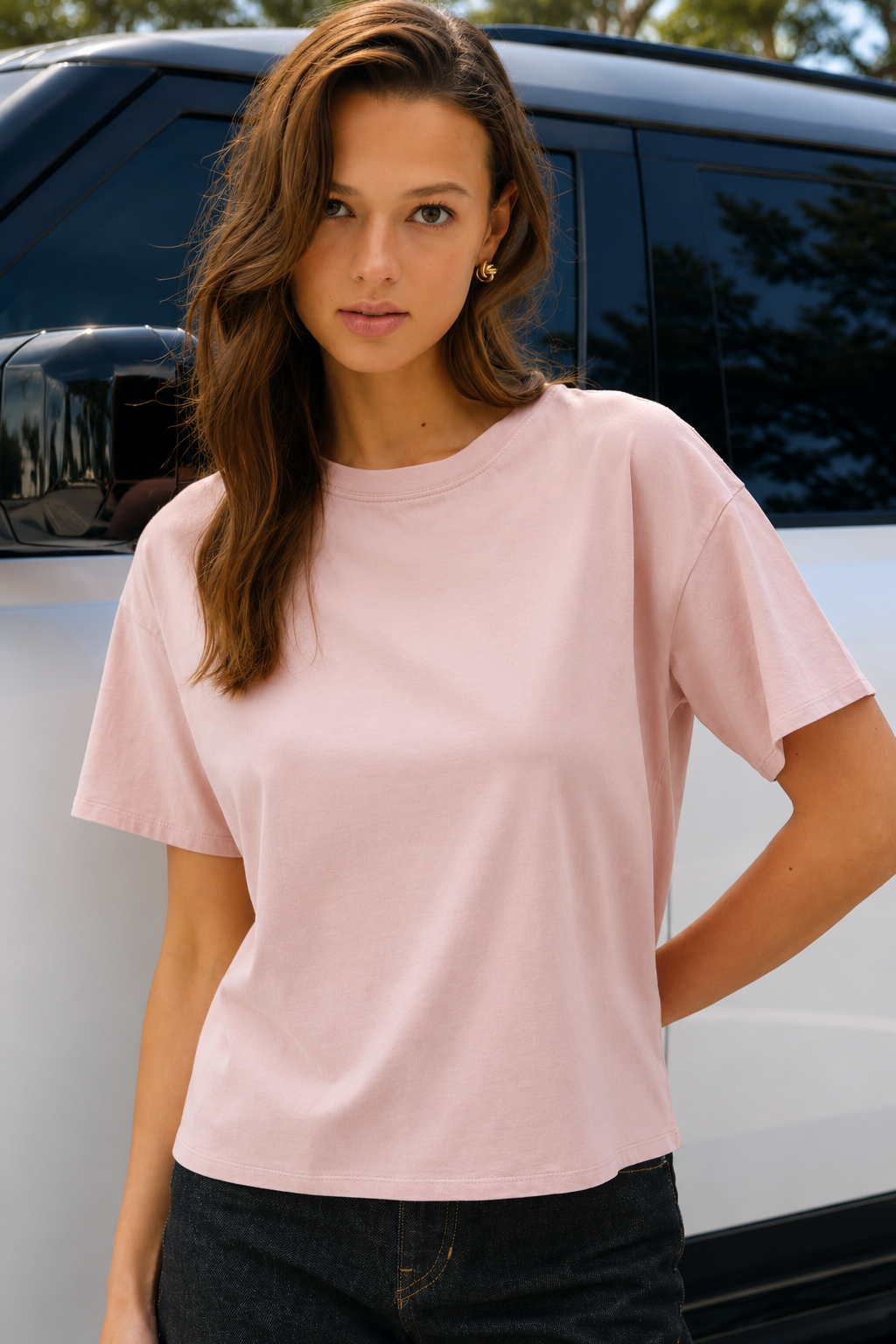 Boxy Cropped Cotton Tee