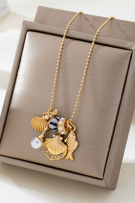 Coastal Seashell Charm Necklace