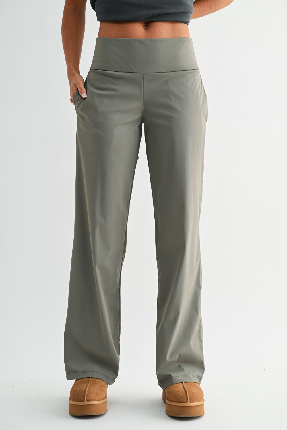 Nylon Blend Jersey Pants: 31" inseam