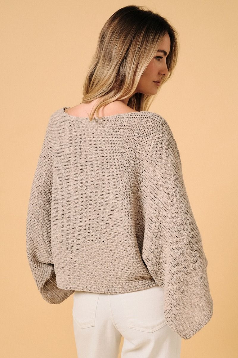 Boat Neck Dolman Poncho Top