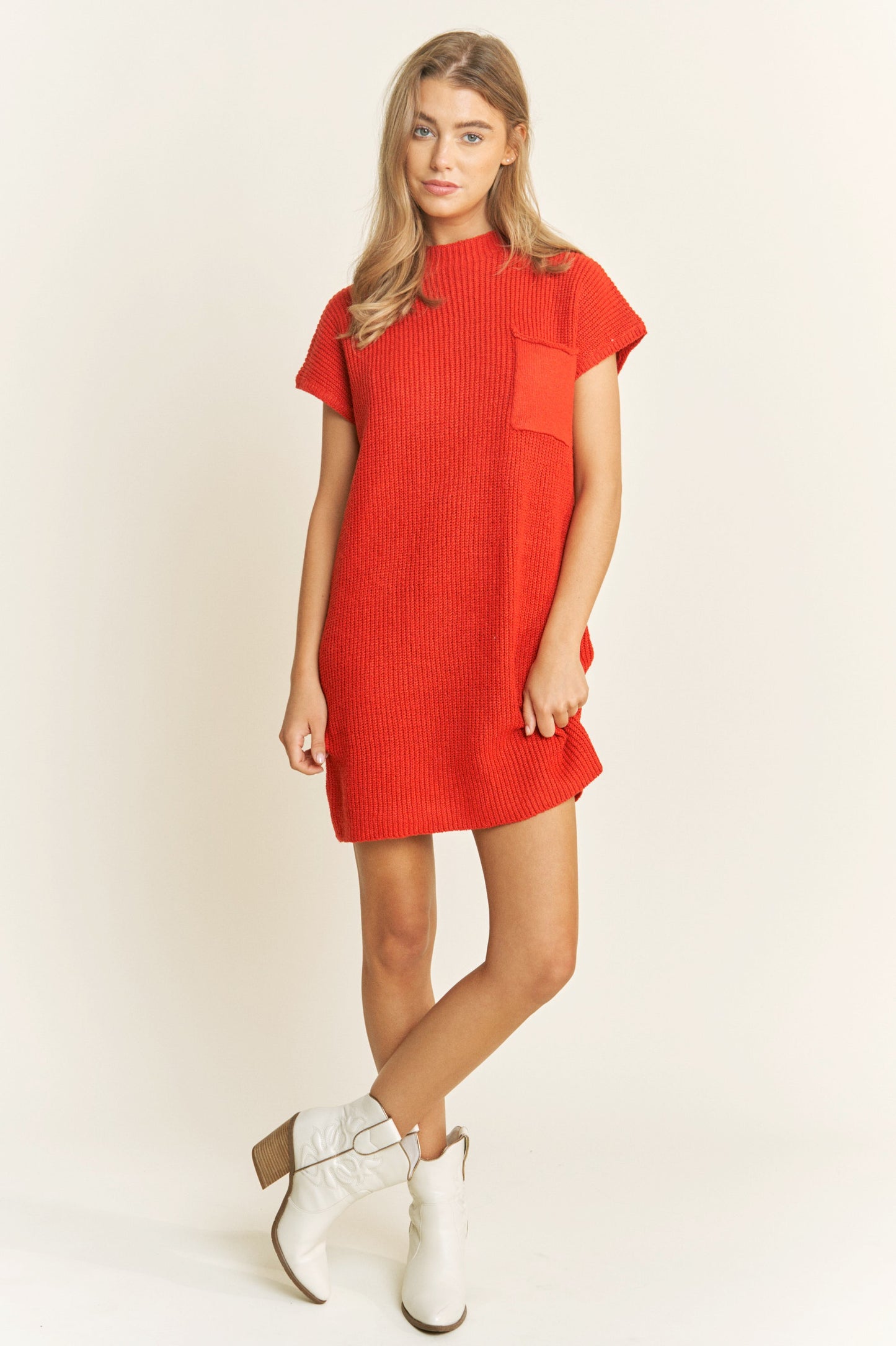 Drop Shoulder Sweater Knit Mini Dress- 2 Colors!