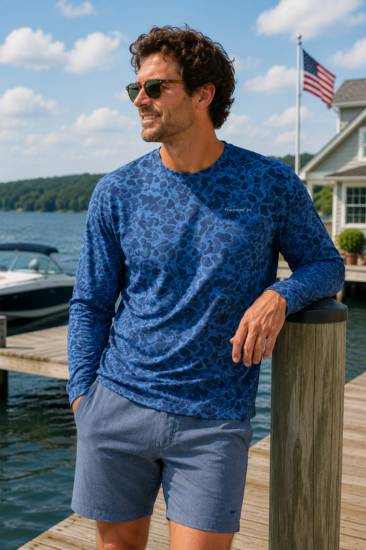 Fish Hippie Fly Camo Performance Crew