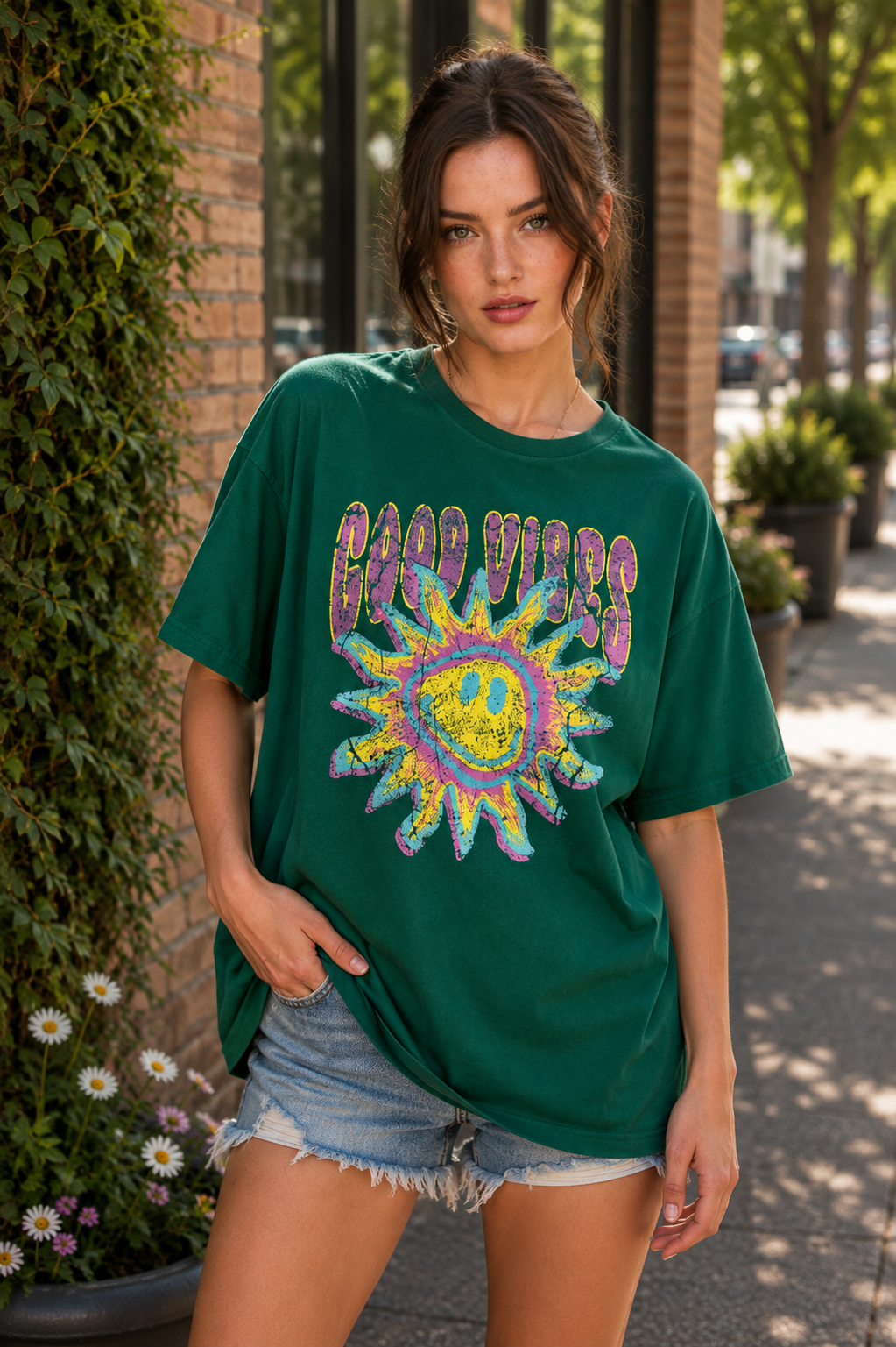 Good Vibes Sunshine Oversized Tee
