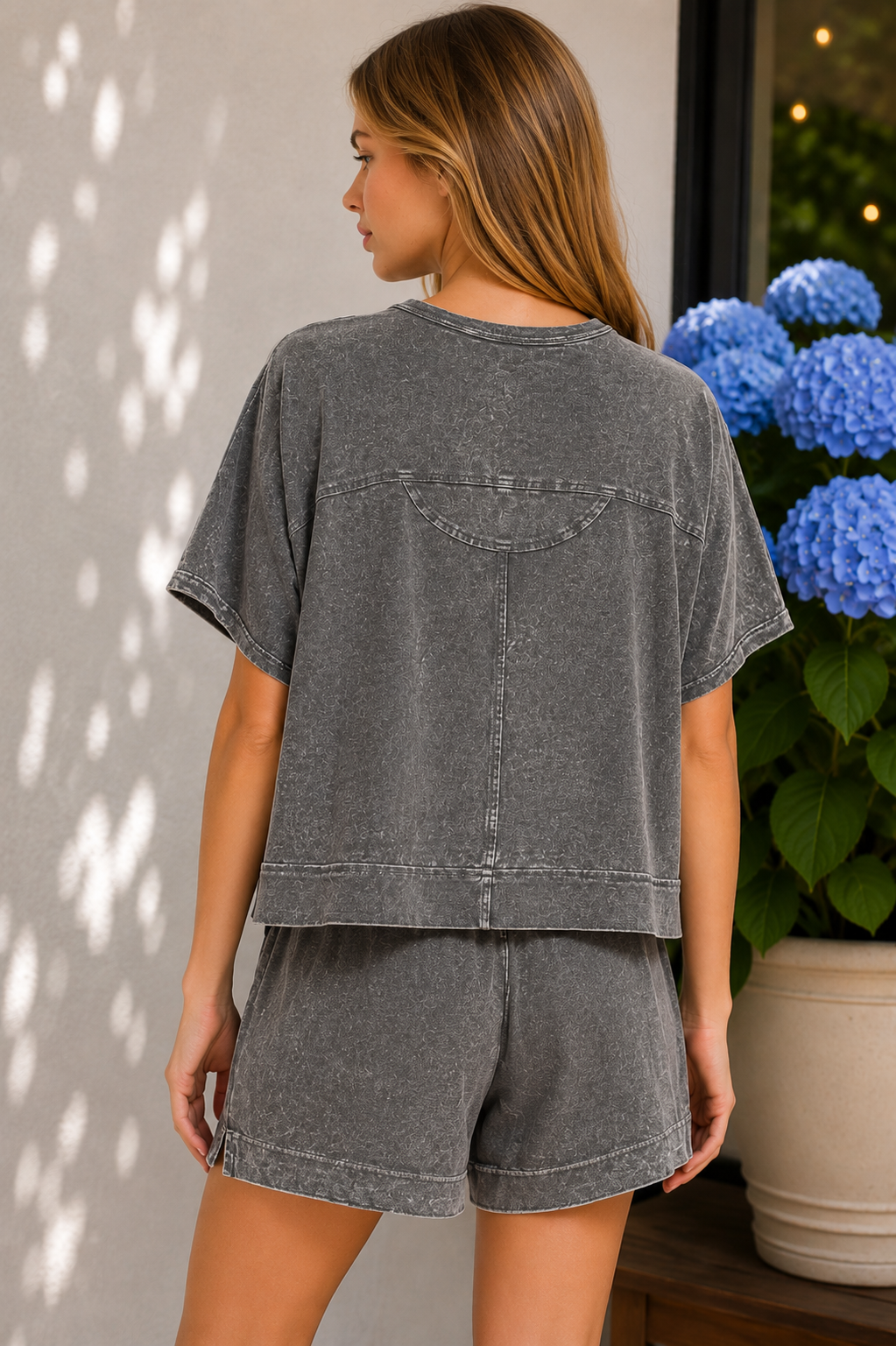 Halo Snow Washed Shorts Set