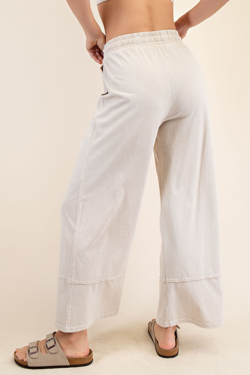 Mineral Washed Wide Leg Pant
