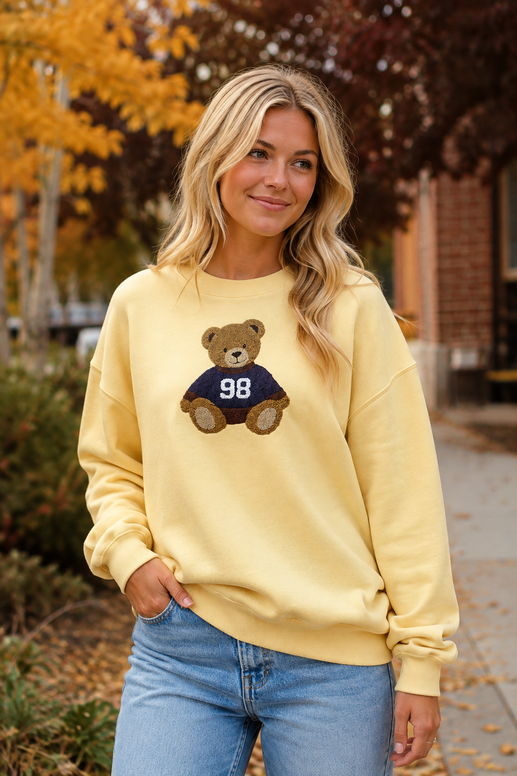 Bear Chenille Patch Sweatshirt