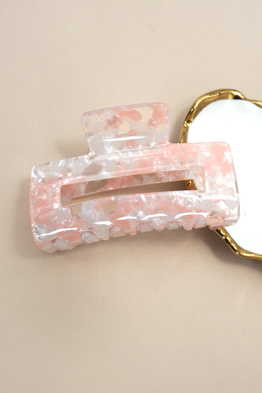 Marbled Rectangle Hair Claw Clip