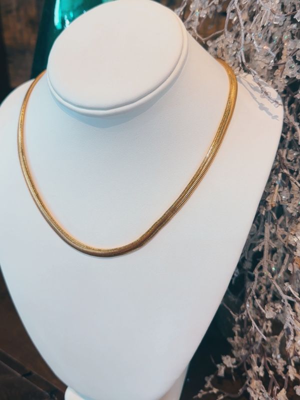 Gold Dipped Herringbone Chain Necklace