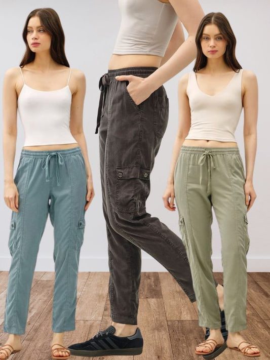 The Ryder Tencel Cargo Jogger Pants-3 Colors!