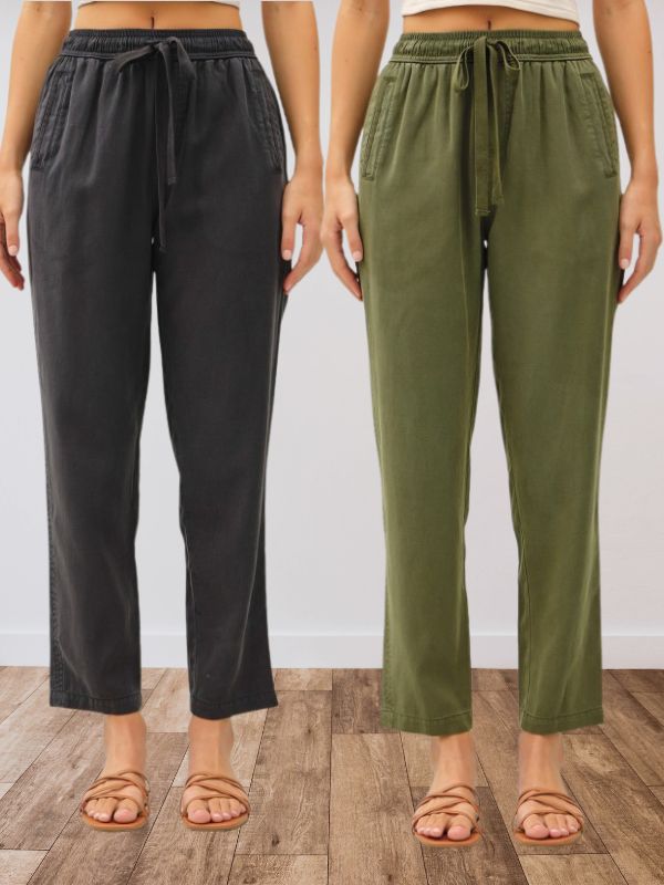 Tencel Blend Tapered Pants-2 Colors!
