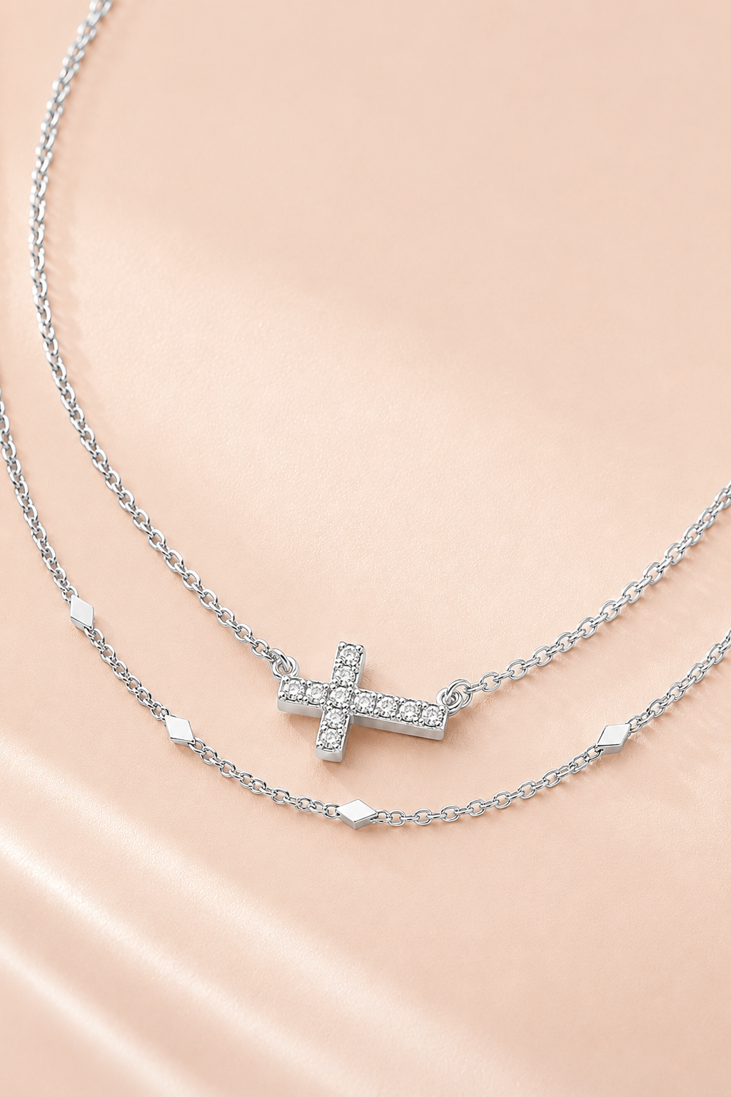 18K Gold Dipped Layered Cross Necklace