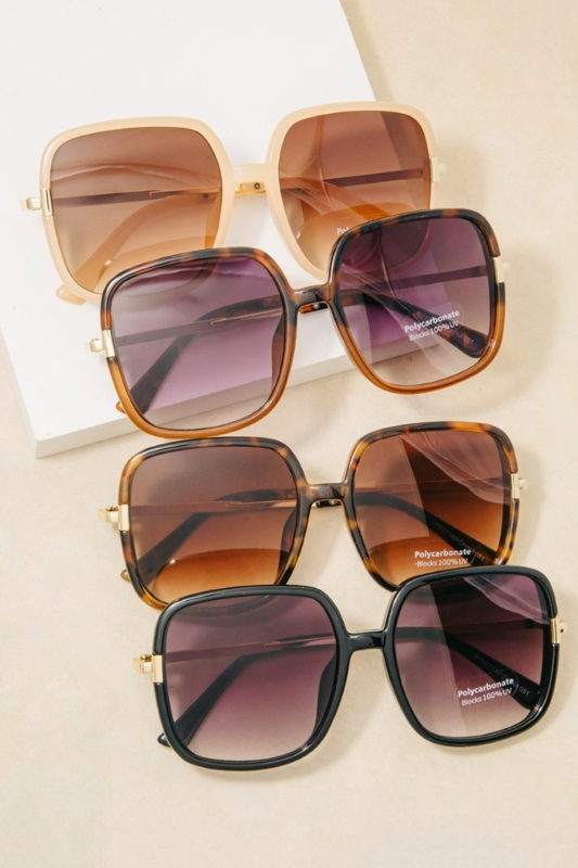 Oversized Tortoise Frame Sunglasses Assorted