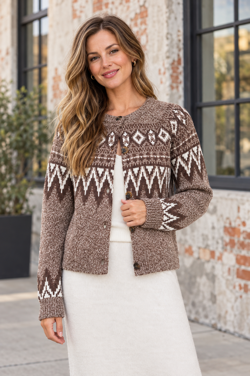 Relaxed Raglan Button Cardigan