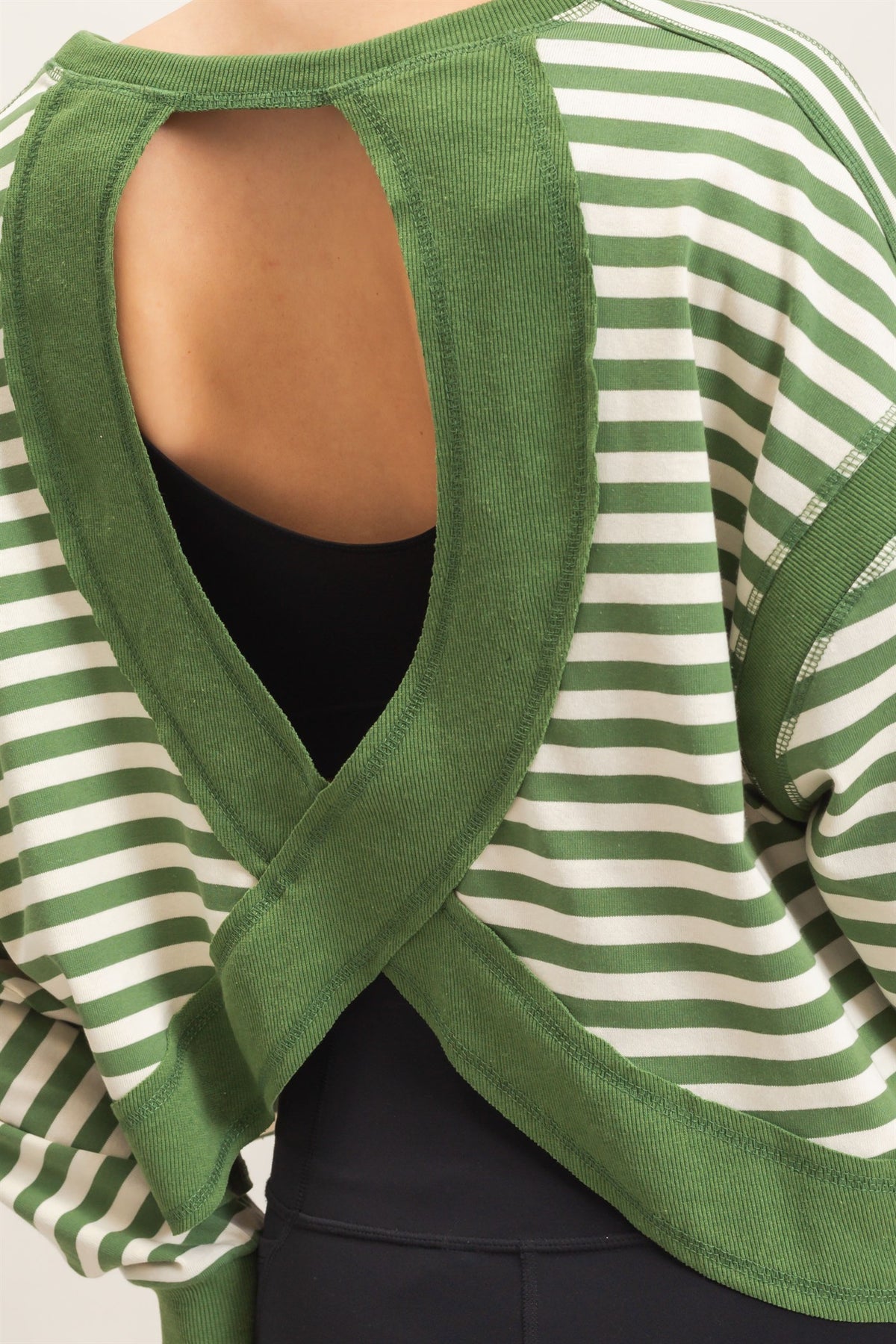 Relaxed Stripe Cropped Knit Top